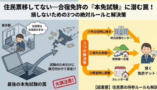 学生必見！住民票を移してない（実家のまま）でも合宿免許は取れる？本免試験の注意点